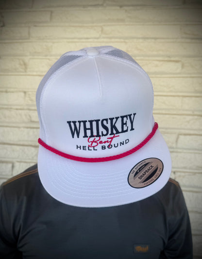 Mad Hatter Whiskey Bent Hell Bound Rope Trucker Snapback Hat