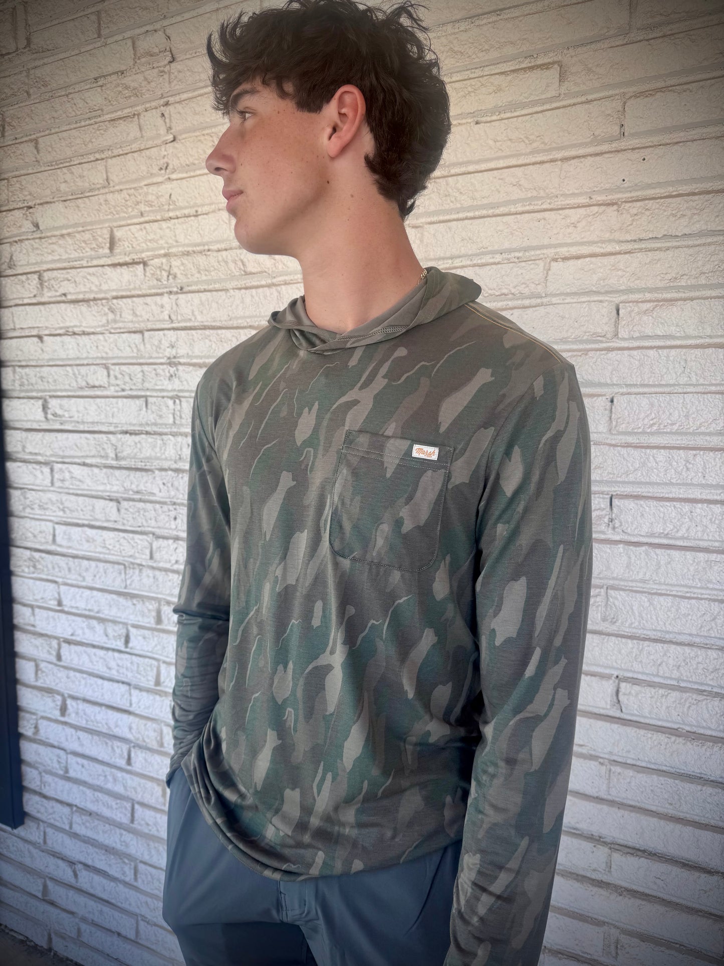 Marsh Wear Apparel Men's Buxton Hagood Hood Knitted Performance L/S Shirt