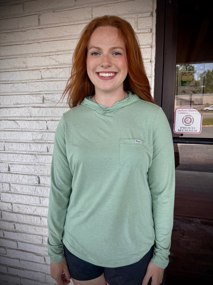 Marsh Wear Apparel Women's Buxton Hood W Pocket L/S Knitted Performance Shirt