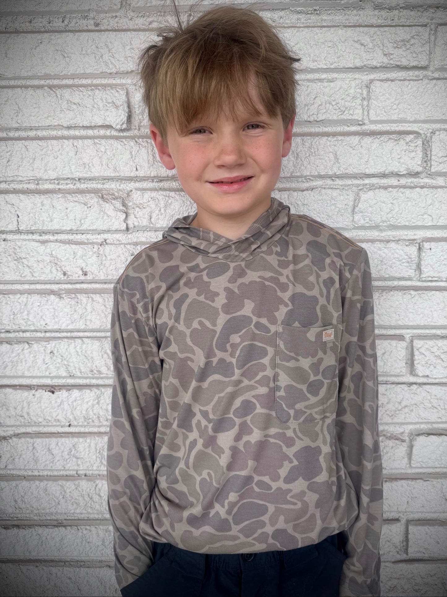 Marsh Wear Apparel Youth Buxton Hagood Hooded Knitted Perf L/S Shirt