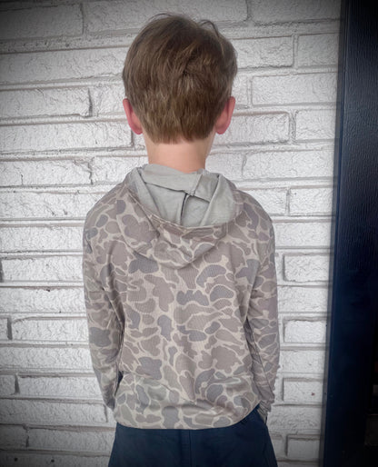 Marsh Wear Apparel Youth Buxton Hagood Hooded Knitted Perf L/S Shirt