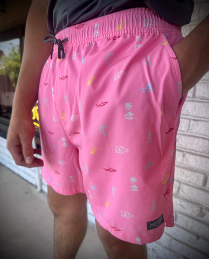 Aftco Men's Strike Short Printed Swim Trunk