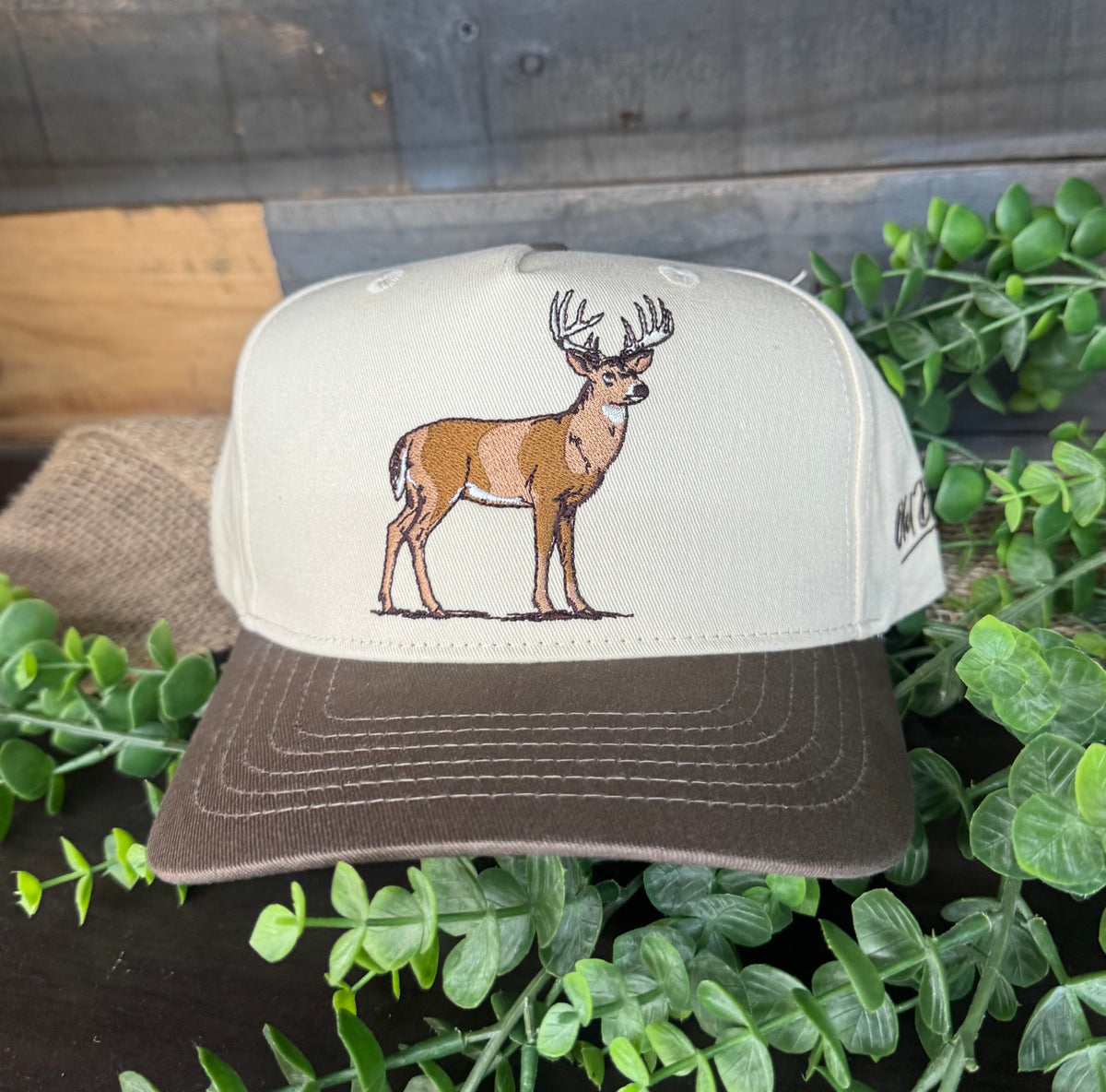 Old Dixie Embroidered Buck Canvas Snapback Hat