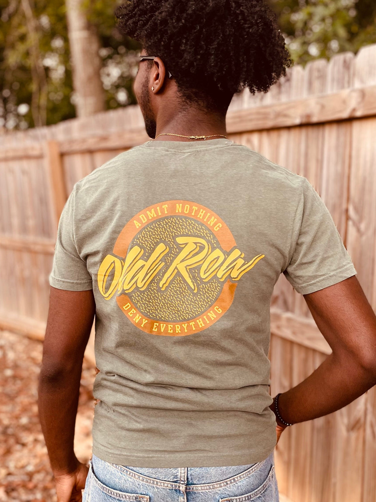 Old Row Outdoors Circle Logo Moss w Yellow Pocket S/S TEE Shirt