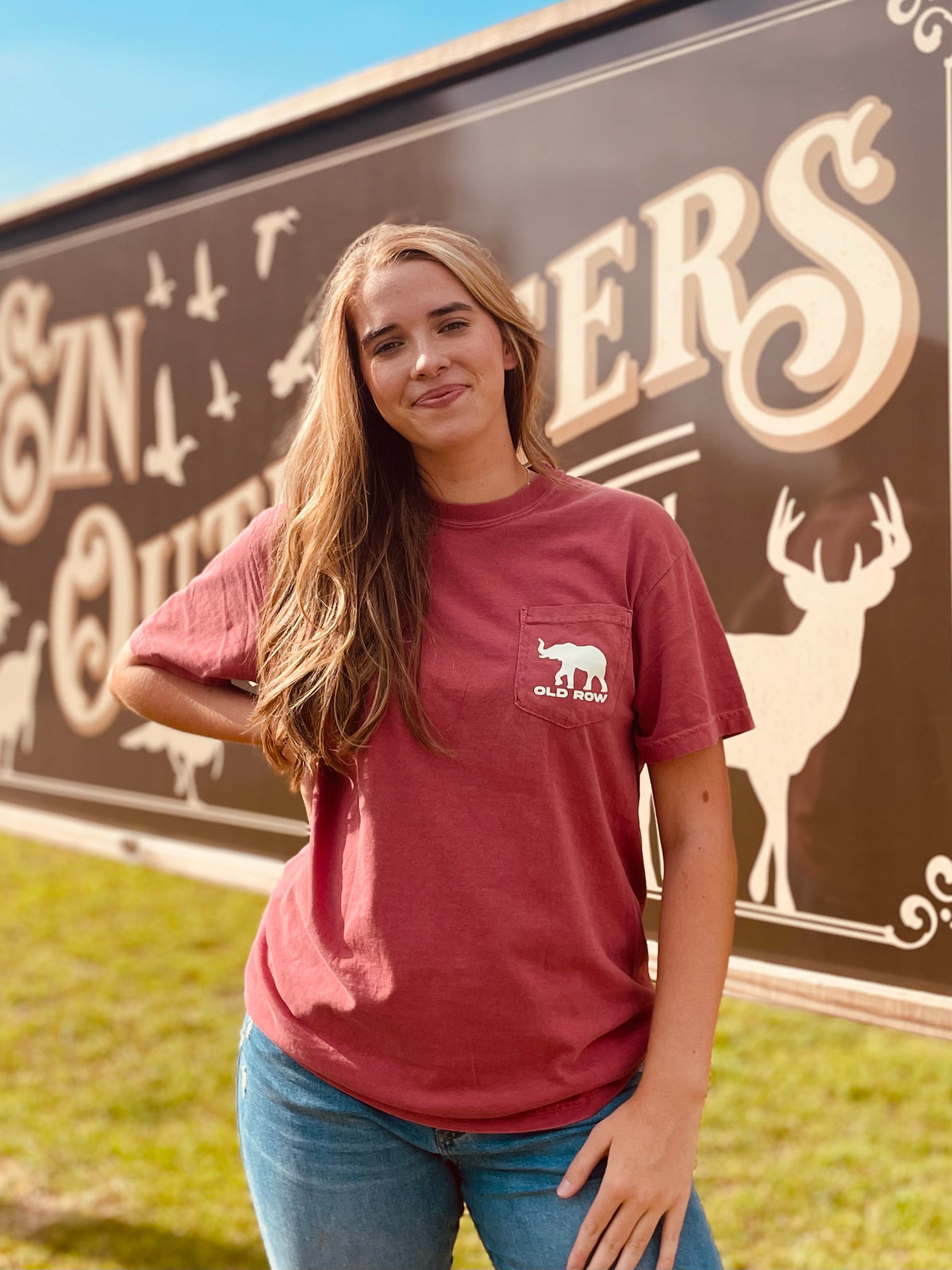 Old Row Outdoors Tuscaloosa Camo Elephant Pocket S/S TEE Shirt