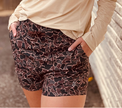 Old Row Outdoors Women's High Waisted Camo Shorts