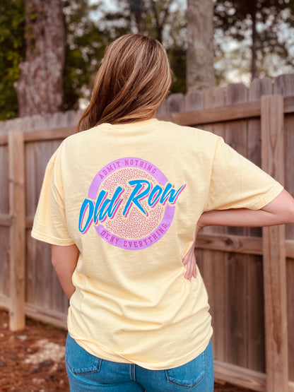 Old Row Outdoors Women's Butter w Pink Circle Logo Pocket S/S TEE Shirt