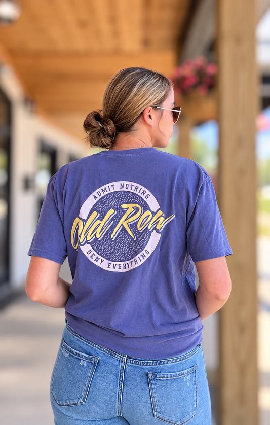 Old Row Outdoors Women's Circle Logo Grape w Pink S/S TEE Shirt