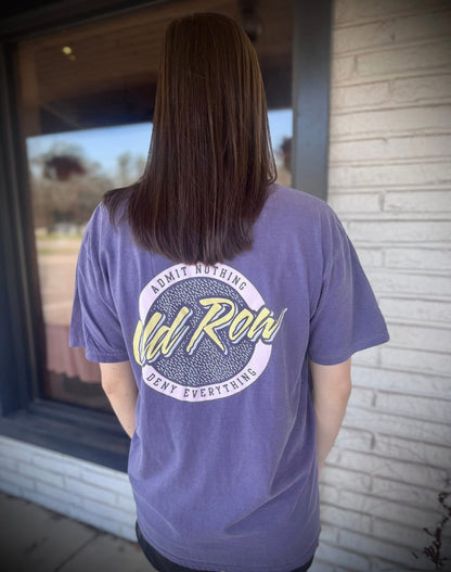 Old Row Outdoors Women's Circle Logo Grape w Pink S/S TEE Shirt
