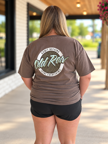 Old Row Outdoors Circle Logo Cream w Espresso S/S TEE Shirt