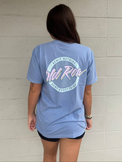 Old Row Outdoors Circle Logo Washed Denim w Light Blue S/S TEE Shirt
