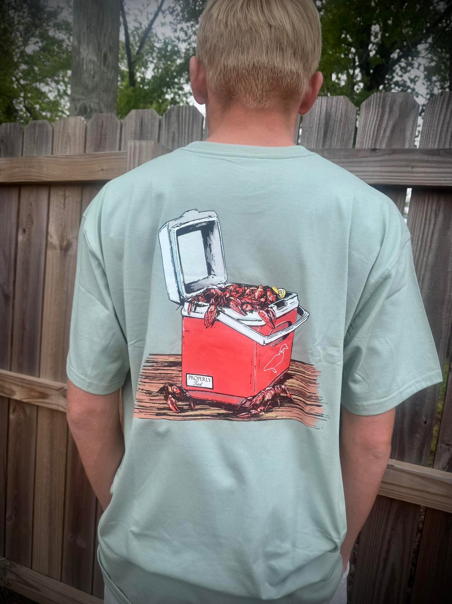 Properly Tied Crawfish Cooler S/S TEE Shirt
