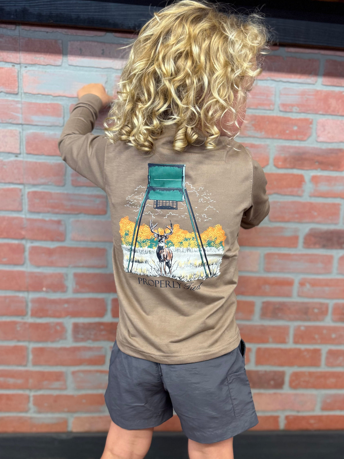 Properly Tied Youth Boys Deer Feeder L/S TEE Shirt