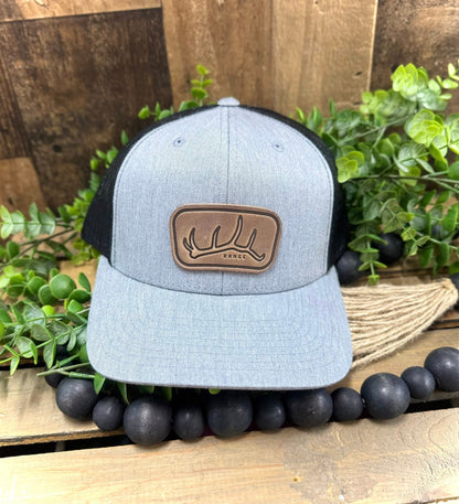 Range Leather Co. Antler Leather Patch Snapback Hat