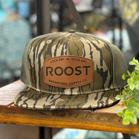 Roost Waterfowl Roost Leather Patch 7 Panel Snapback Hat