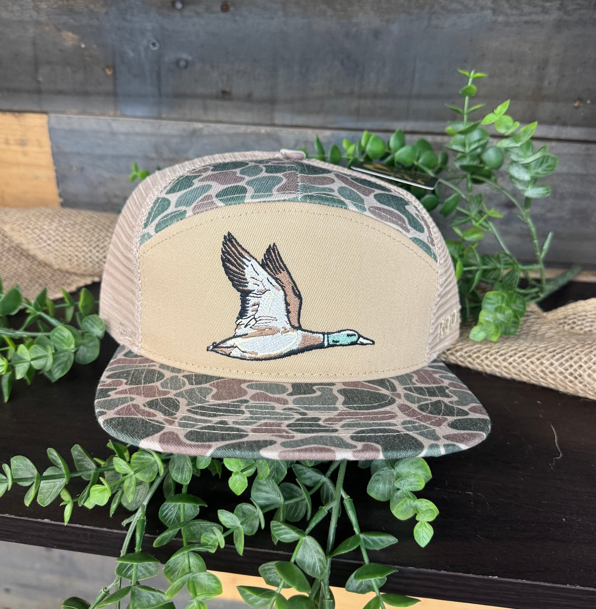 Roost Waterfowl Roost Camo Full Color Mallard Duck 7 Panel Snapback Hat