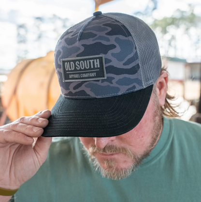 Old South Apparel Blackout Camo Snapback Hat