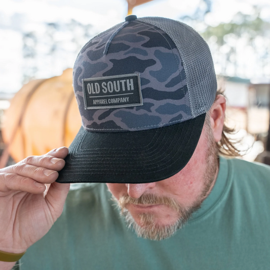 Old South Apparel Blackout Camo Snapback Hat