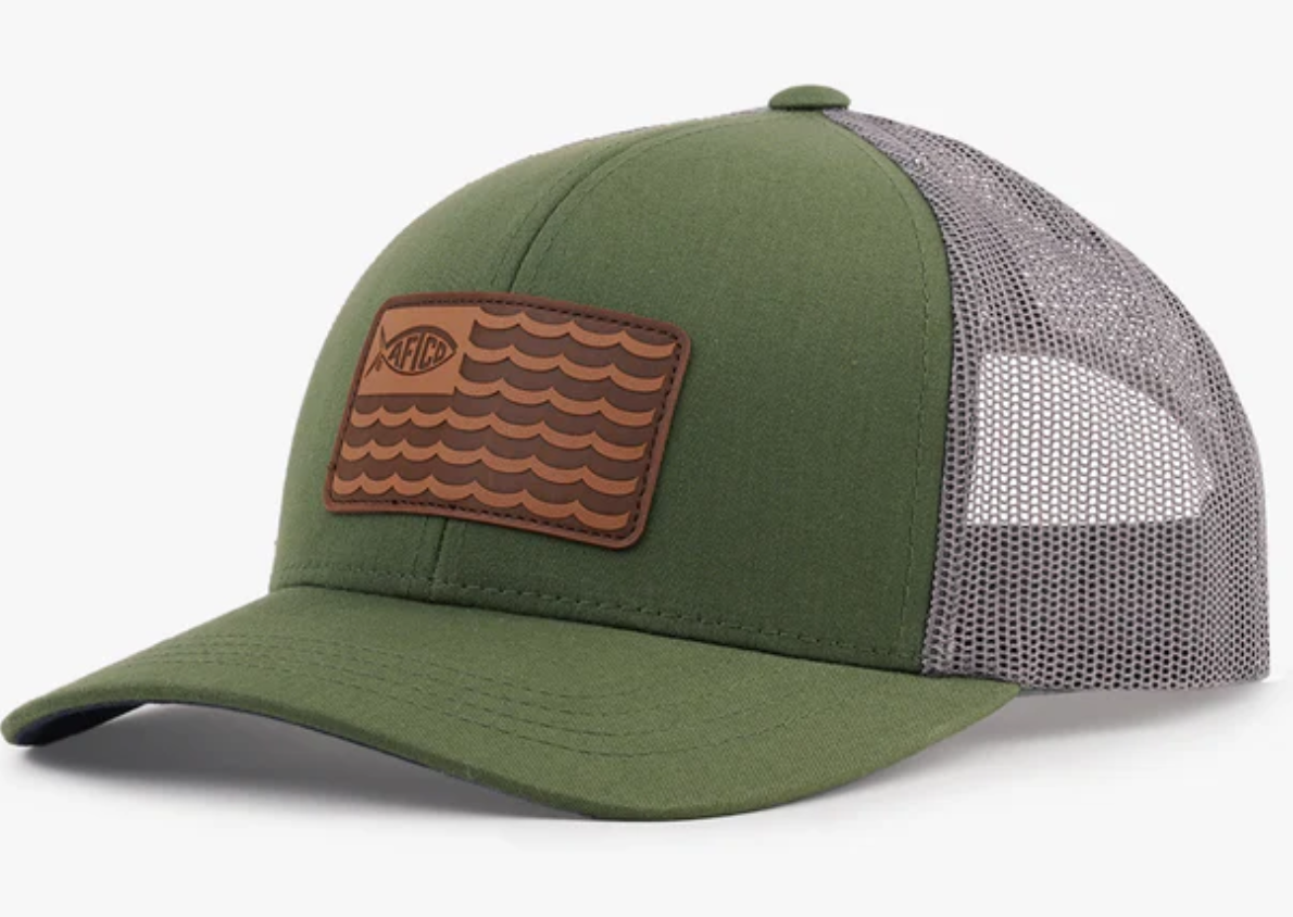 Aftco Men's Canton Leather Patch Snapback Hat