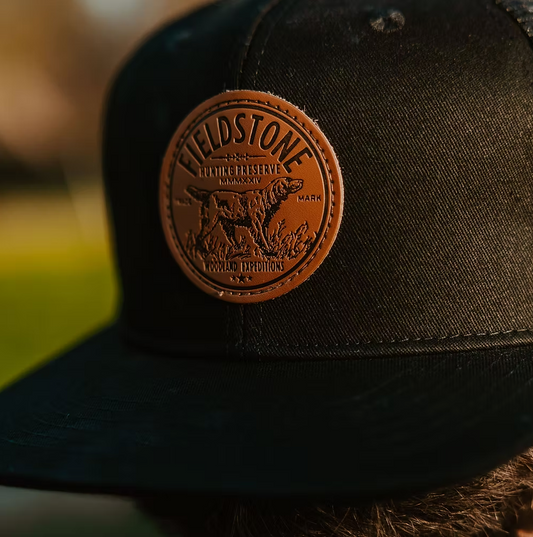 Fieldstone Outdoors Preserve Circle Leather Patch 7 Panel Snapback Hat