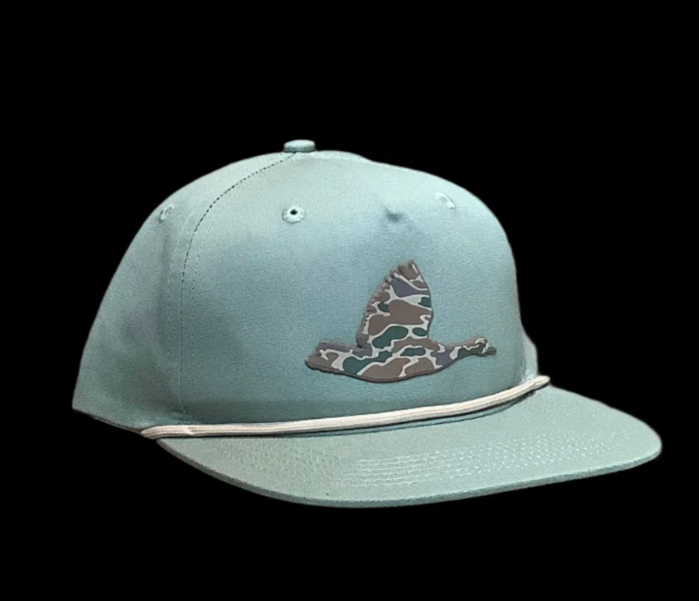 Speckle Bellies Camo Goose Patch Rope Snapback Hat