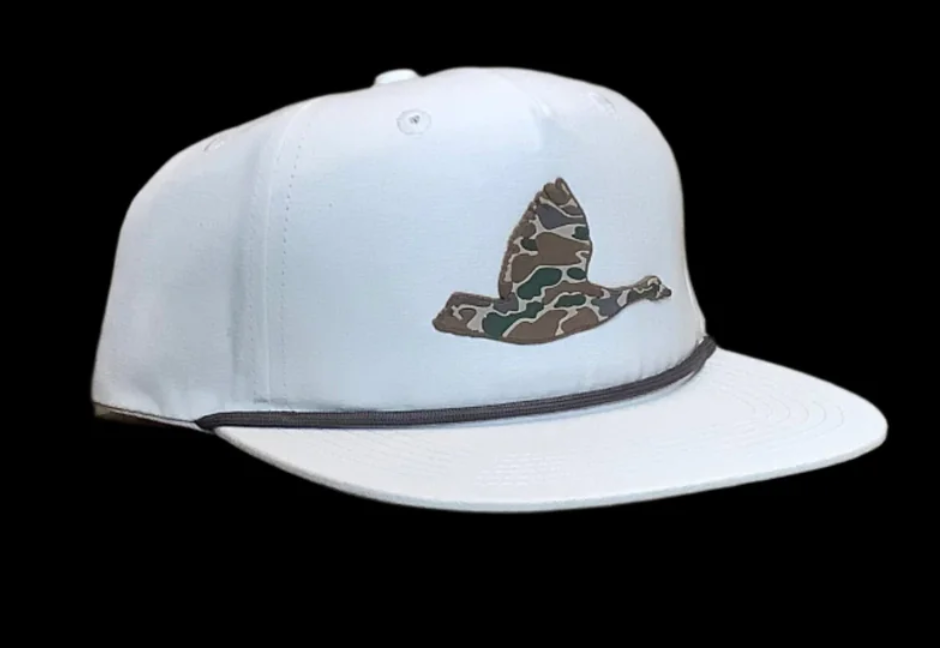 Speckle Bellies Camo Goose Patch Rope Snapback Hat