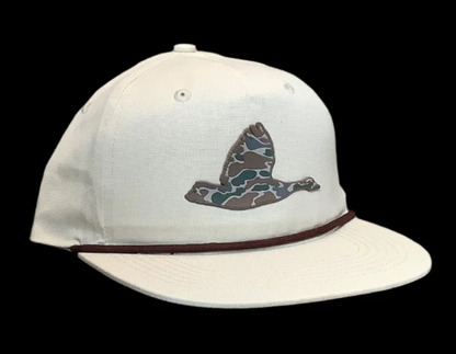Speckle Bellies Camo Goose Patch Rope Snapback Hat