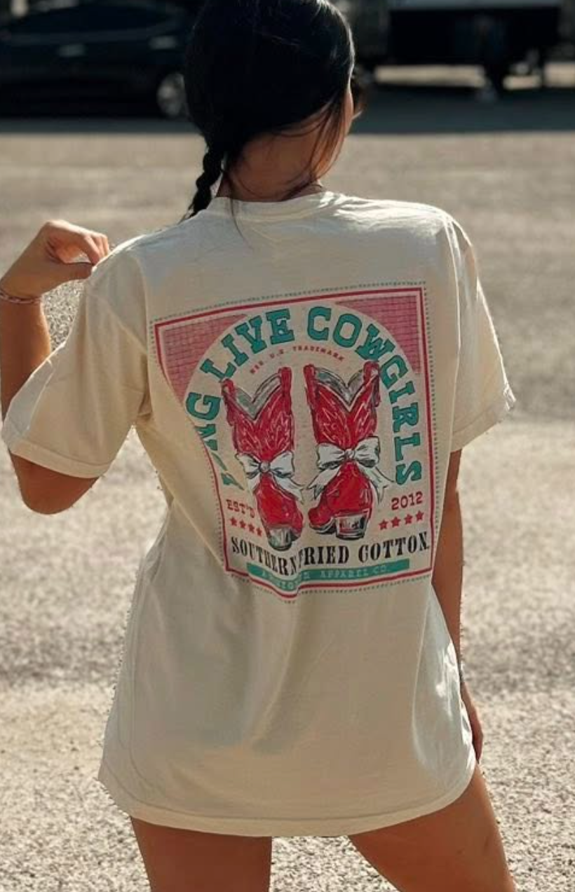 Southern Fried Cotton Women's Boots & Bows S/S TEE Shirt
