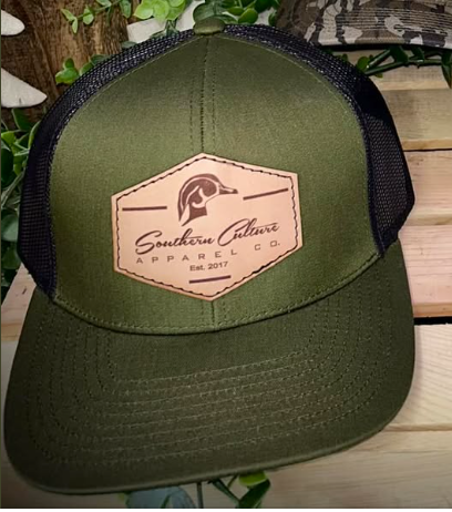 Southern Culture Wood Duck Leather Patch Snapback Hat