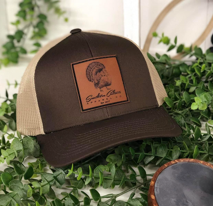 Southern Culture Turkey Strut Leather Patch Snapback Hat
