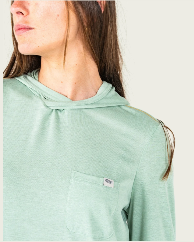 Marsh Wear Apparel Women's Buxton Hood W Pocket L/S Knitted Performance Shirt