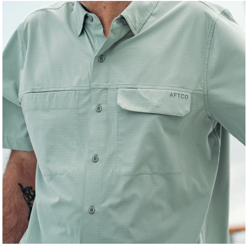 Aftco Men's Air O Mesh Tech S/S Button Down Shirt