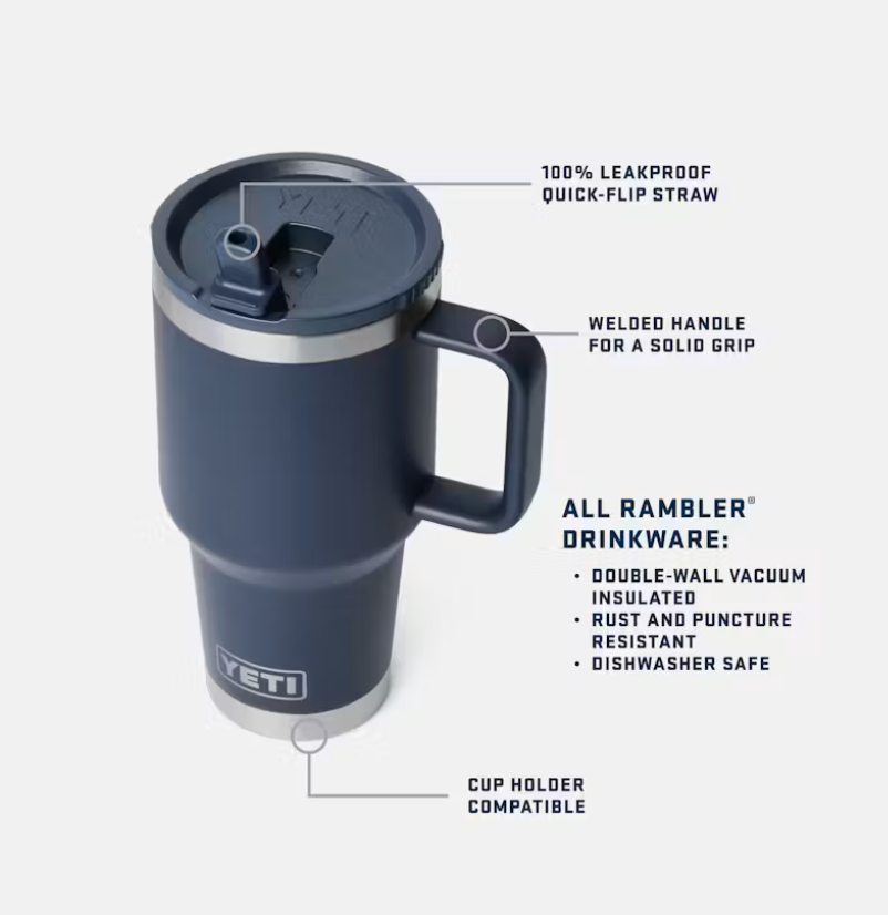 YETI Rambler 30Oz Travel Straw Mug