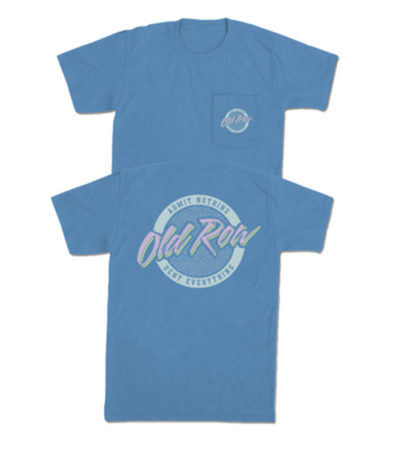 Old Row Outdoors Circle Logo Washed Denim w Light Blue S/S TEE Shirt