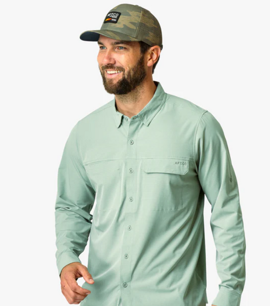 Aftco Men's Air O Mesh Tech L/S Button Down Shirt