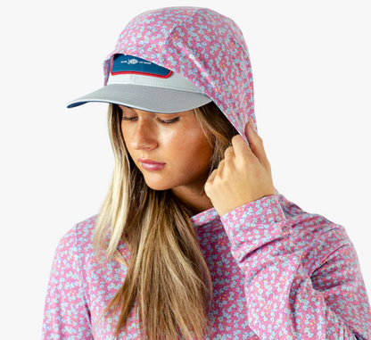 Aftco Women's Ocean Bound Printed Hooded Performance L/S Shirt