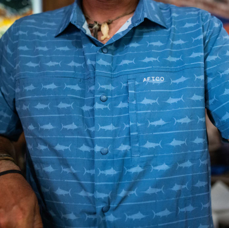 Aftco Men's Seabreeze Tech Button Down S/S Shirt