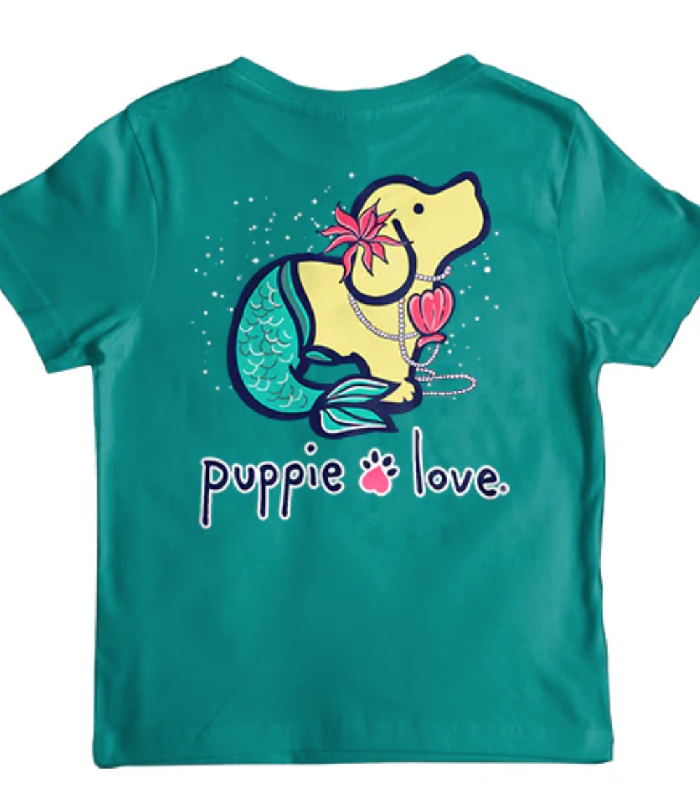 Puppie Love Youth Girls Mermaid Pup S/S TEE Shirt