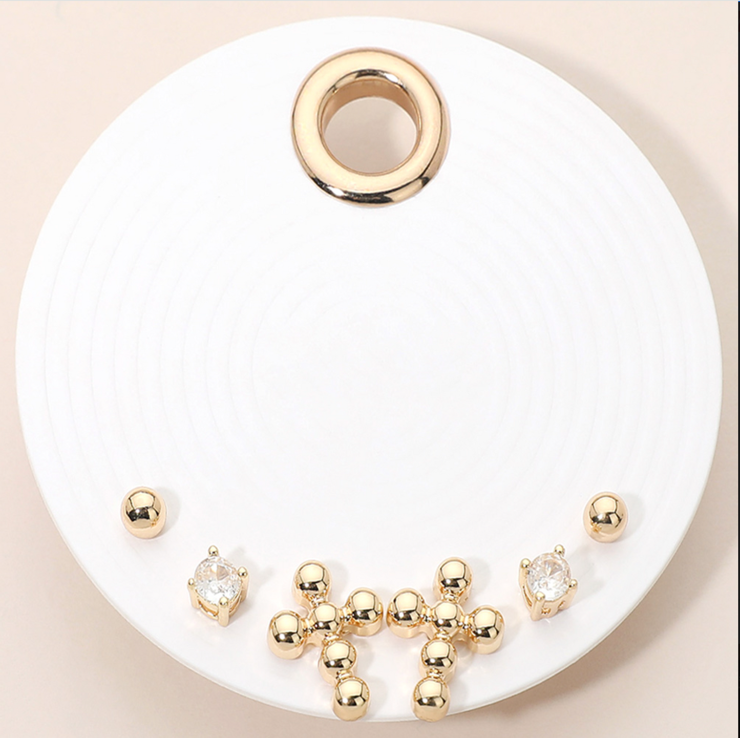 3pc Bubble Cross Stud Set