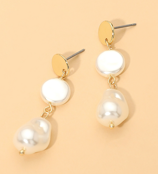 Pearl Link Drop Earrings
