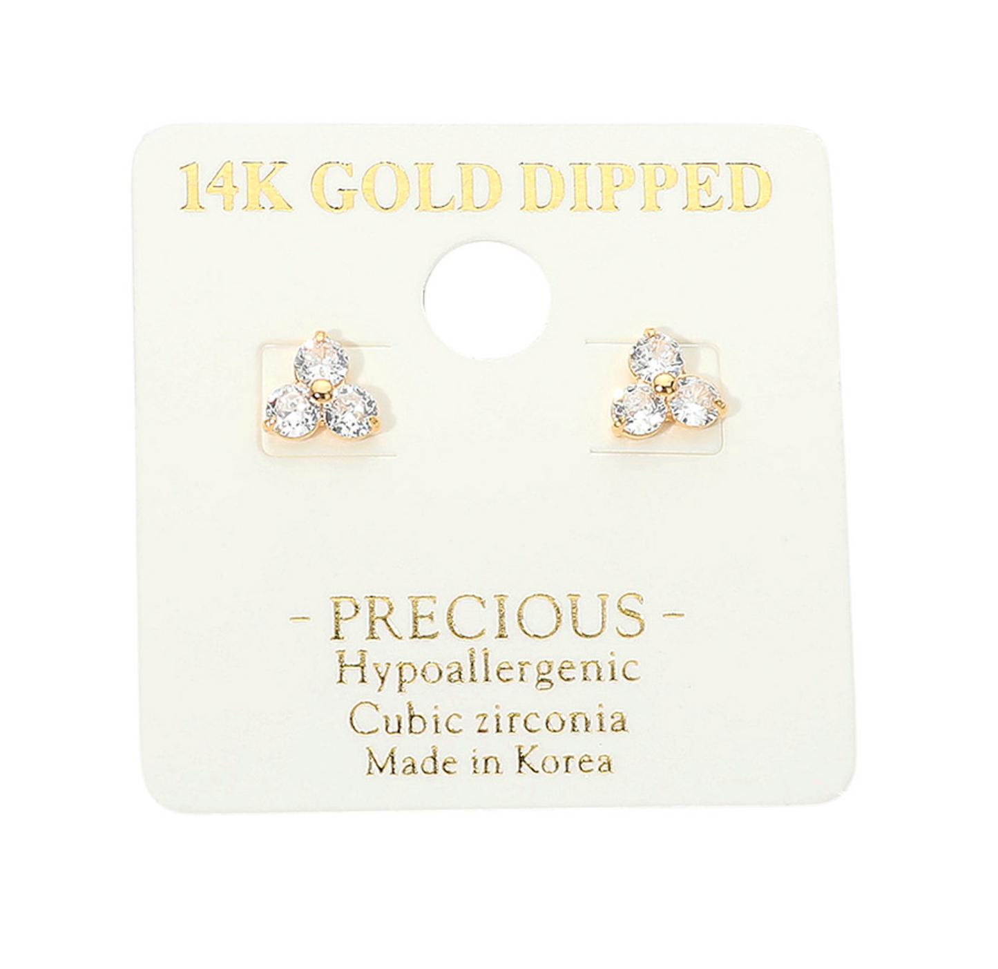 Triple Cz Cluster Mini Studs