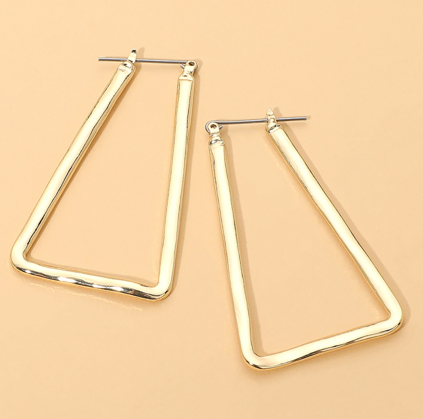 Geometric Triangle Pin Catch Hoop