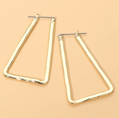 Geometric Triangle Pin Catch Hoop