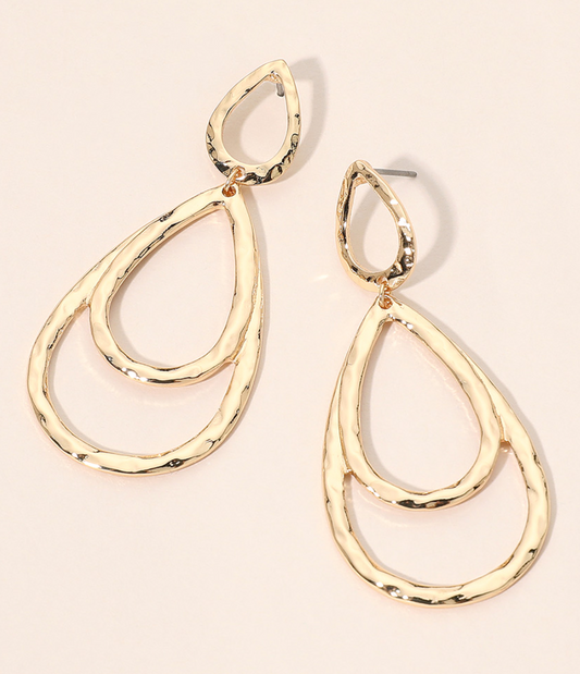 Double Open Teardrop Earrings