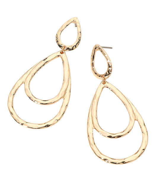 Double Open Teardrop Earrings