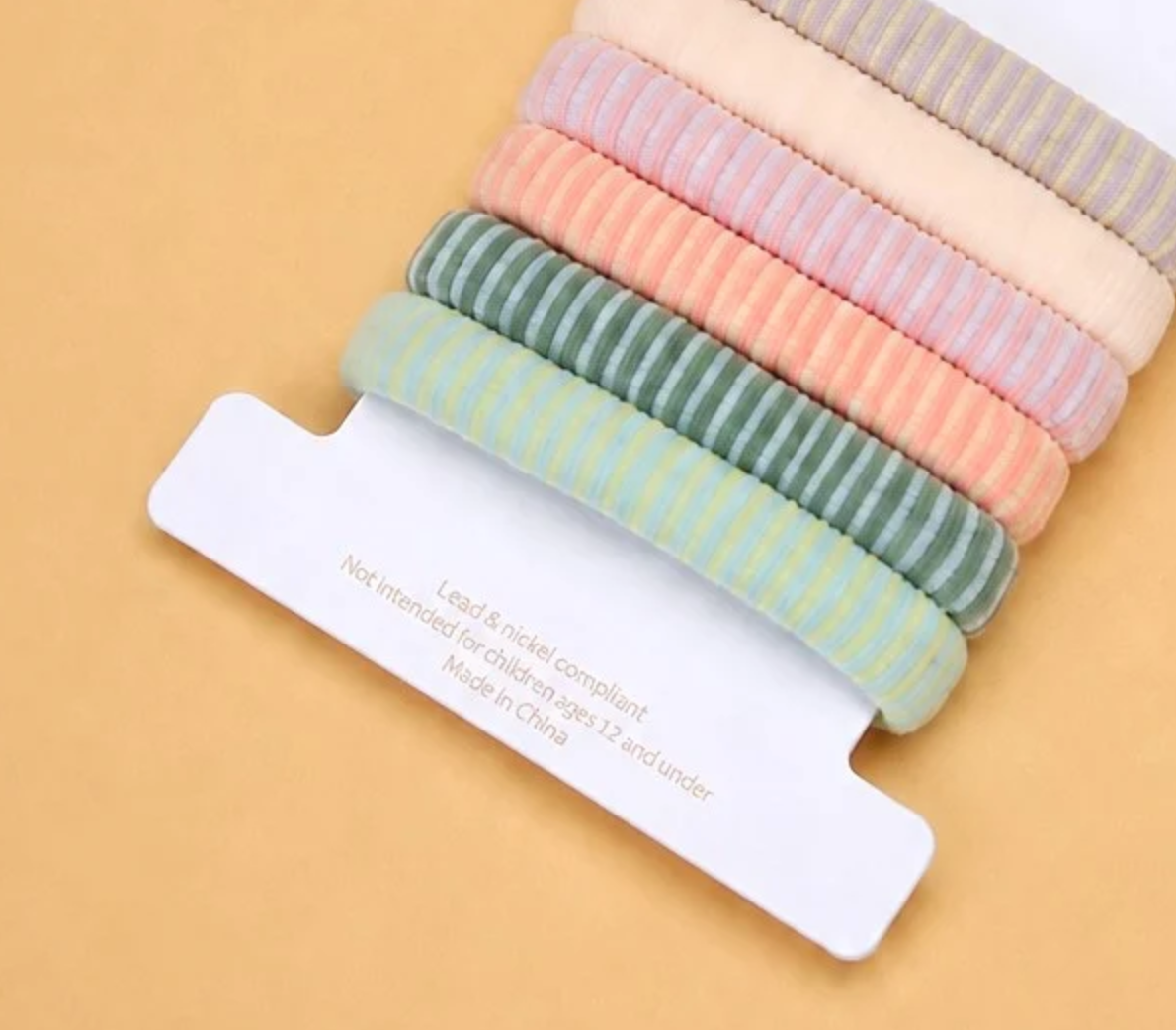 6pc Striped Hair Ties