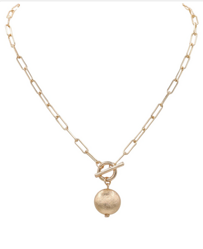 Ball Pendant Toggle Necklace