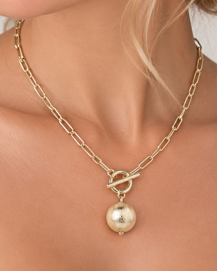 Ball Pendant Toggle Necklace