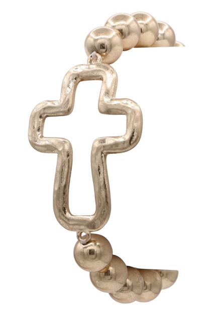 Cross Charm Stretch Bracelet