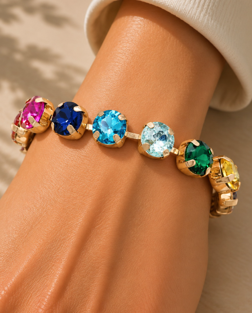 Cushion Crystal Tennis Bracelet